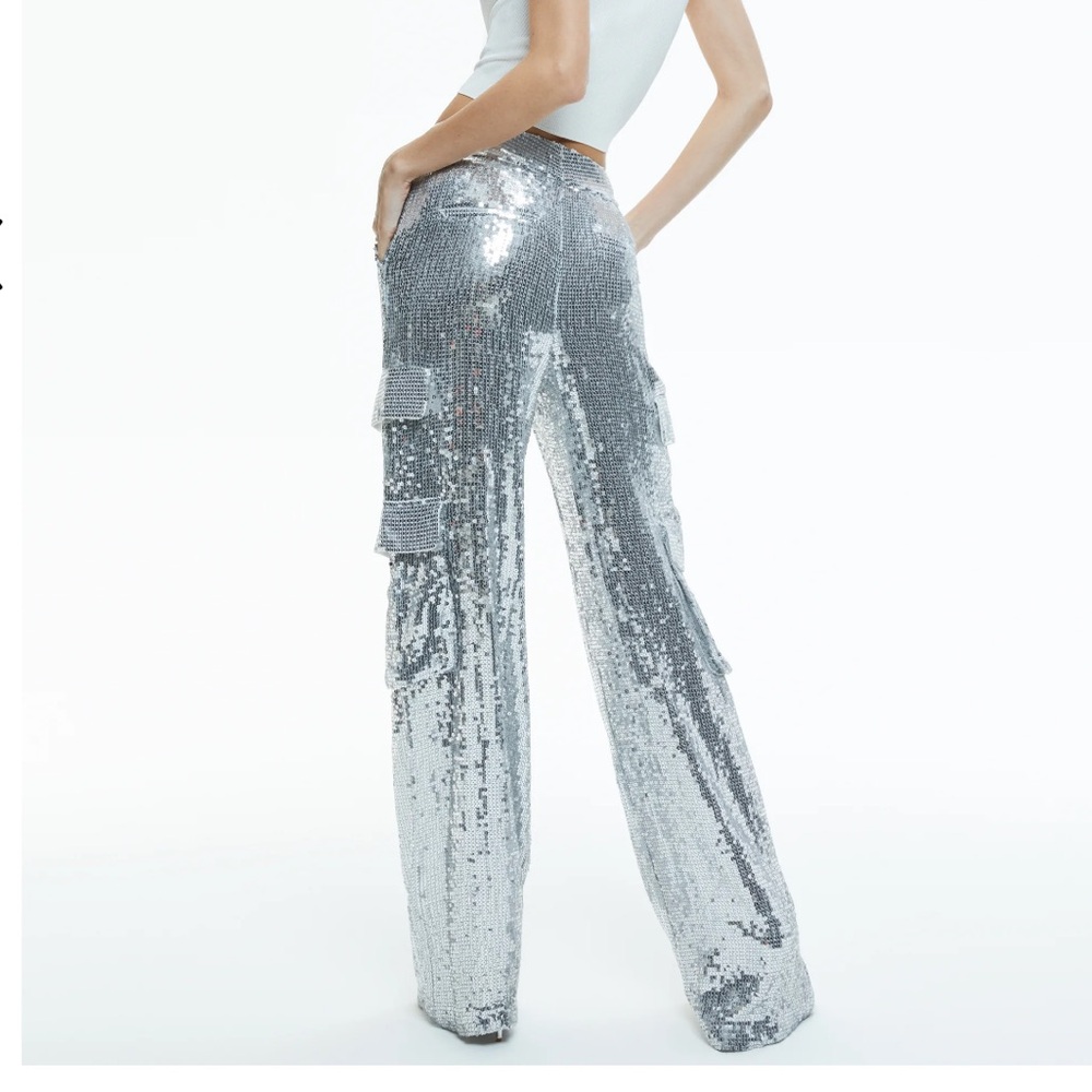 Alice and Olivia Hayes sequin cargo pants - Picture 3 of 16